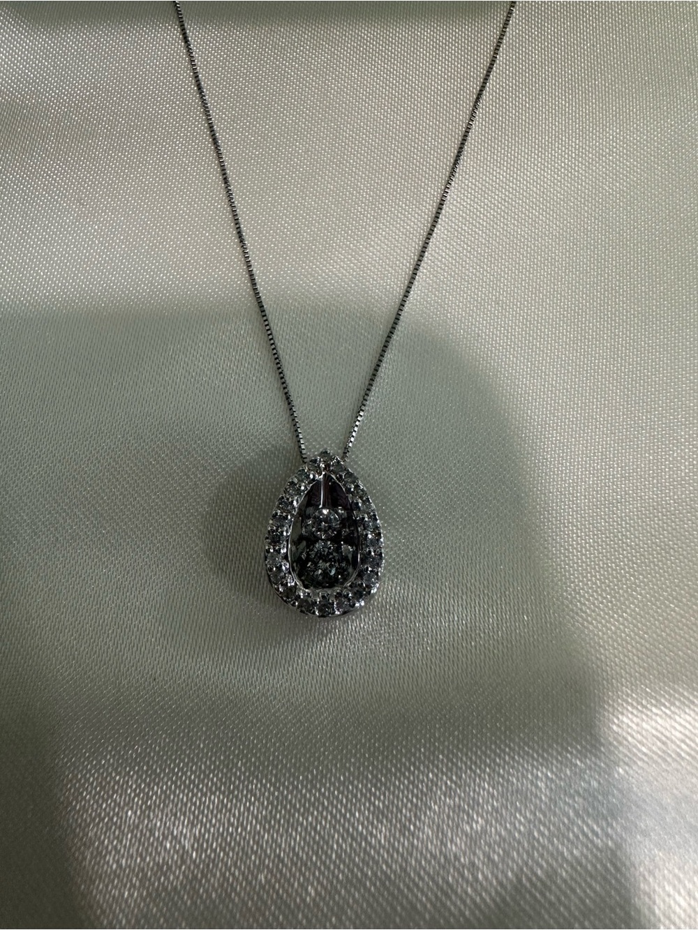 Teardrop Halo Diamond Necklace